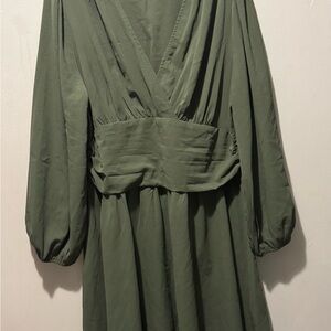 SHEIN Long Sleeve Olive Dress